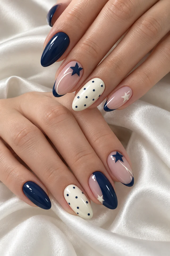 Azul marino con estrellas